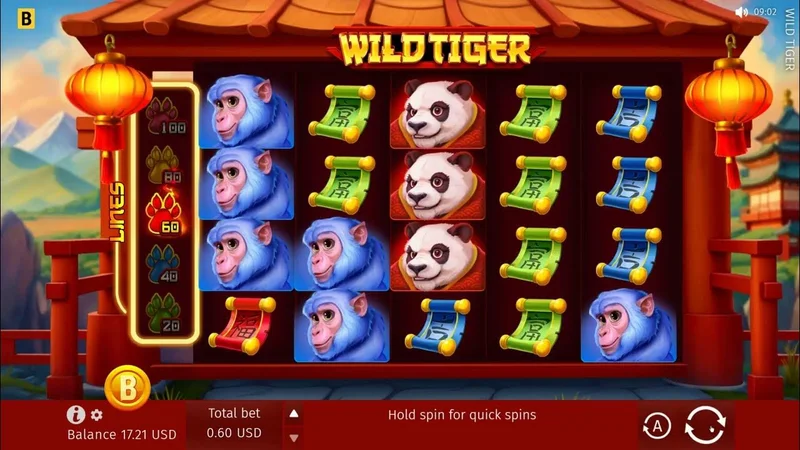 Game Slot Wild Wild Tiger có hệ thống thưởng các tính năng đa dạng