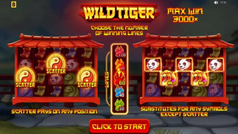 Game Slot Wild Wild Tiger có chủ đề thần thoại Trung Quốc bí ẩn